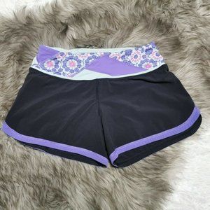 lululemon athletica Black and Purple Athletic Shorts